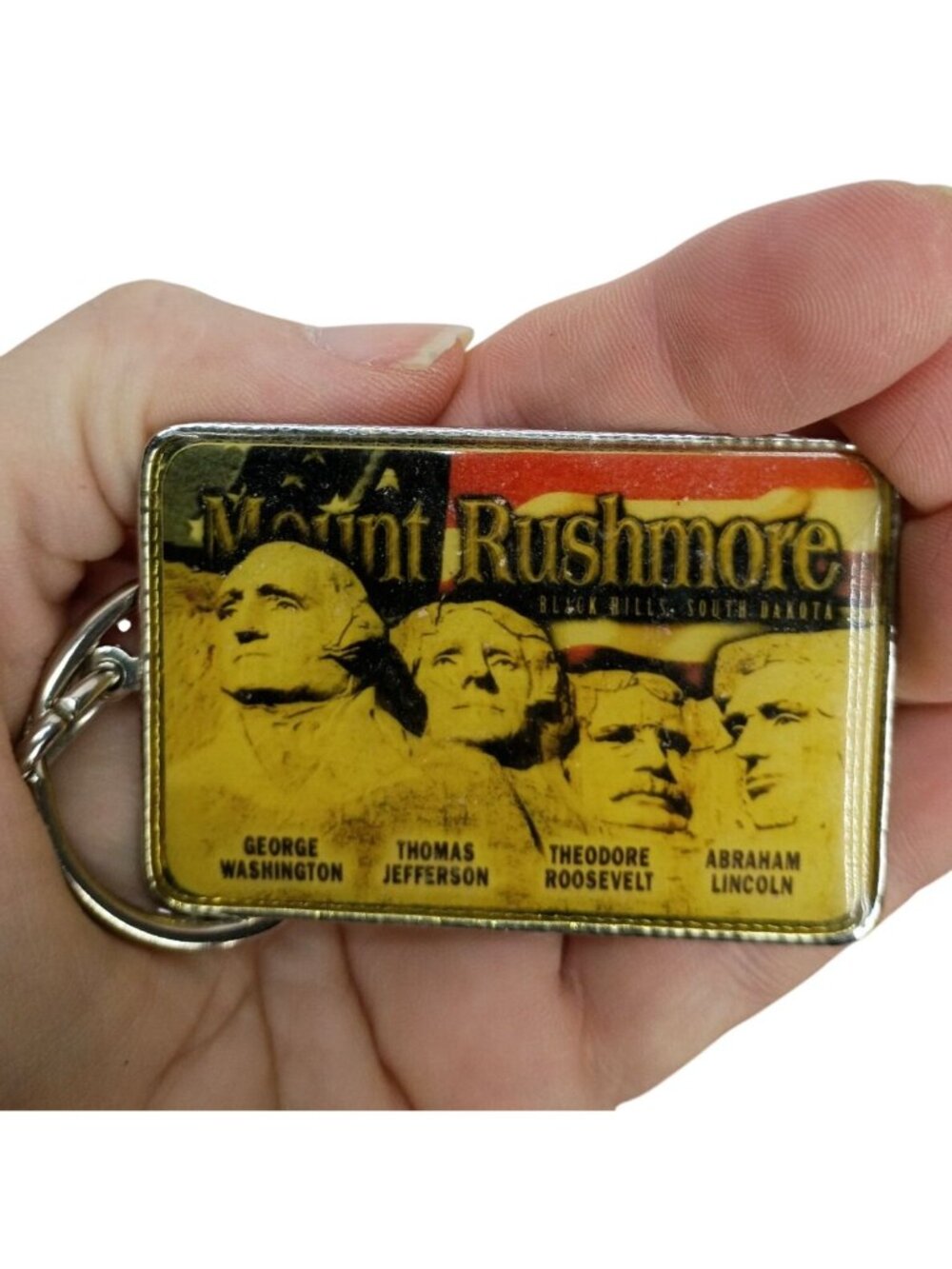 Mount Rushmore Keychain Souvenir With George Washington Thomas Jefferson Theodor
